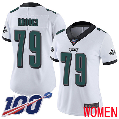 Women Philadelphia Eagles #79 Brandon Brooks White Vapor Untouchable NFL Jersey Limited Player